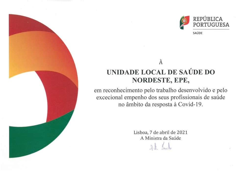 Ministra da Saúde reconhece o trabalho desenvolvido pelos profissionais da ULS do Nordeste no combate à pandemia